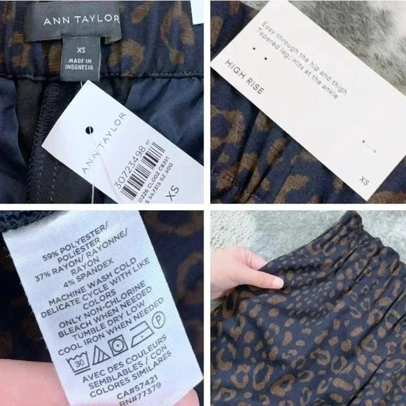 NWT Ann Taylor Animal Print Paperbag Pants - Picture 9 of 12